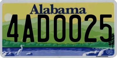 AL license plate 4AD0025