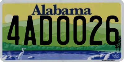 AL license plate 4AD0026