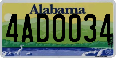 AL license plate 4AD0034