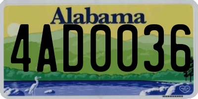AL license plate 4AD0036