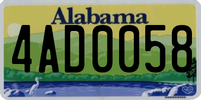 AL license plate 4AD0058