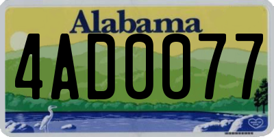 AL license plate 4AD0077