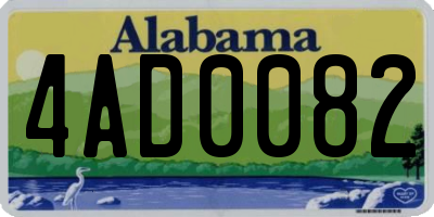 AL license plate 4AD0082