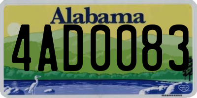 AL license plate 4AD0083