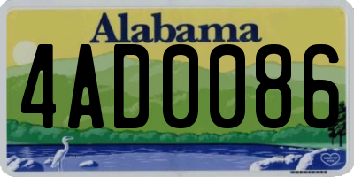 AL license plate 4AD0086