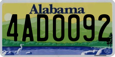 AL license plate 4AD0092