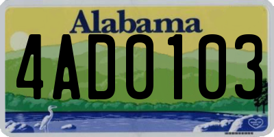 AL license plate 4AD0103