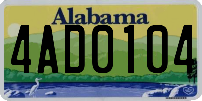 AL license plate 4AD0104