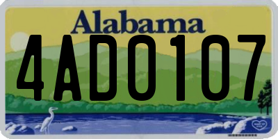 AL license plate 4AD0107