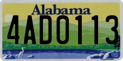 AL license plate 4AD0113