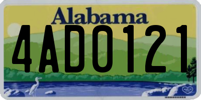 AL license plate 4AD0121