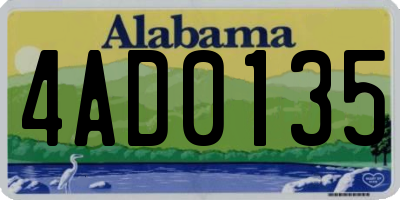 AL license plate 4AD0135