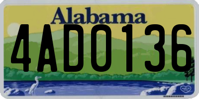 AL license plate 4AD0136