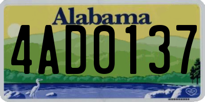 AL license plate 4AD0137