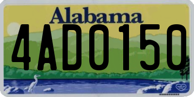 AL license plate 4AD0150