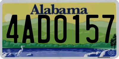 AL license plate 4AD0157