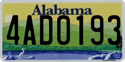 AL license plate 4AD0193