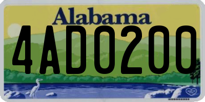 AL license plate 4AD0200
