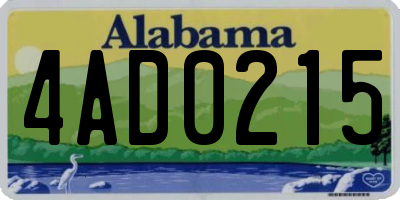 AL license plate 4AD0215