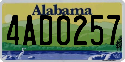 AL license plate 4AD0257