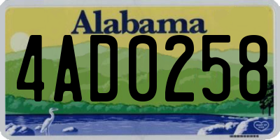 AL license plate 4AD0258