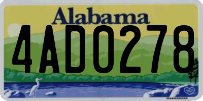 AL license plate 4AD0278