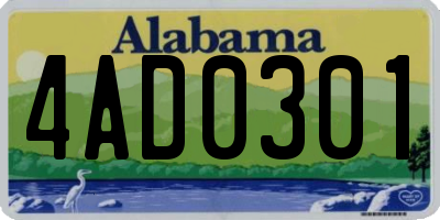 AL license plate 4AD0301