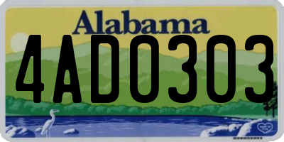 AL license plate 4AD0303
