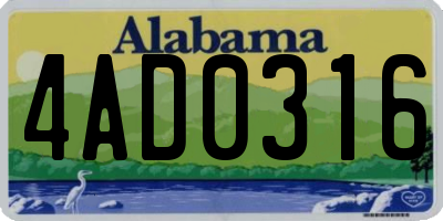 AL license plate 4AD0316