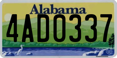 AL license plate 4AD0337