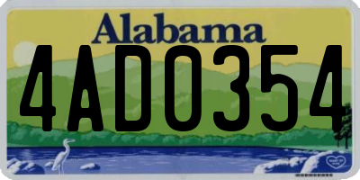AL license plate 4AD0354