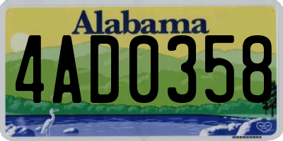 AL license plate 4AD0358