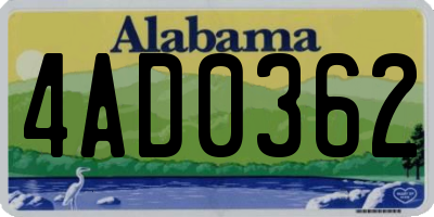 AL license plate 4AD0362