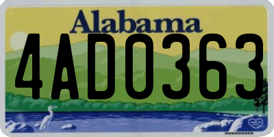 AL license plate 4AD0363
