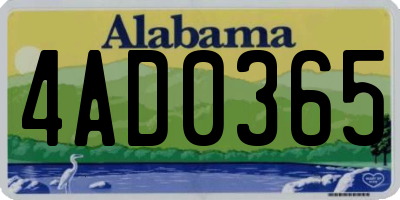 AL license plate 4AD0365