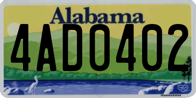 AL license plate 4AD0402