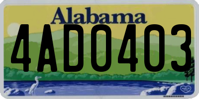 AL license plate 4AD0403