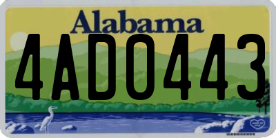 AL license plate 4AD0443