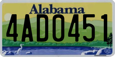 AL license plate 4AD0451