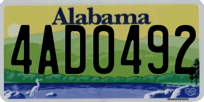 AL license plate 4AD0492