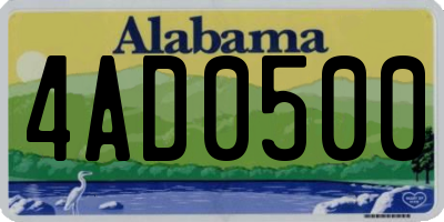 AL license plate 4AD0500