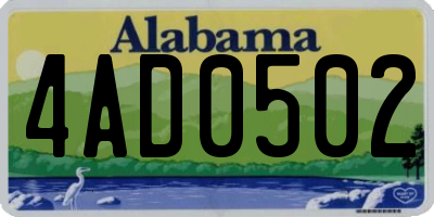AL license plate 4AD0502
