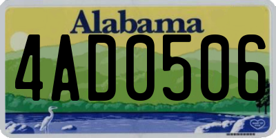 AL license plate 4AD0506
