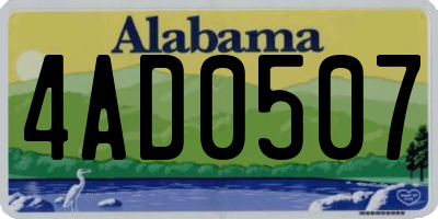 AL license plate 4AD0507