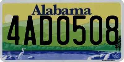 AL license plate 4AD0508