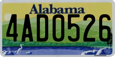 AL license plate 4AD0526