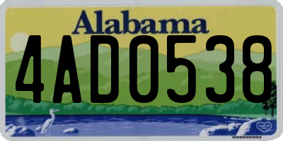 AL license plate 4AD0538