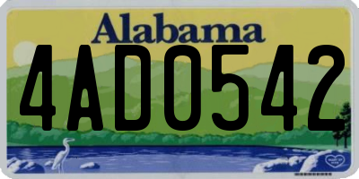 AL license plate 4AD0542