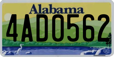 AL license plate 4AD0562