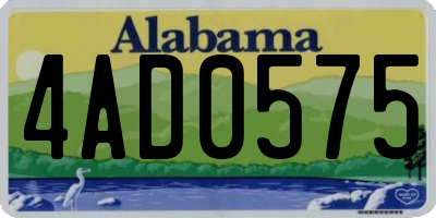 AL license plate 4AD0575